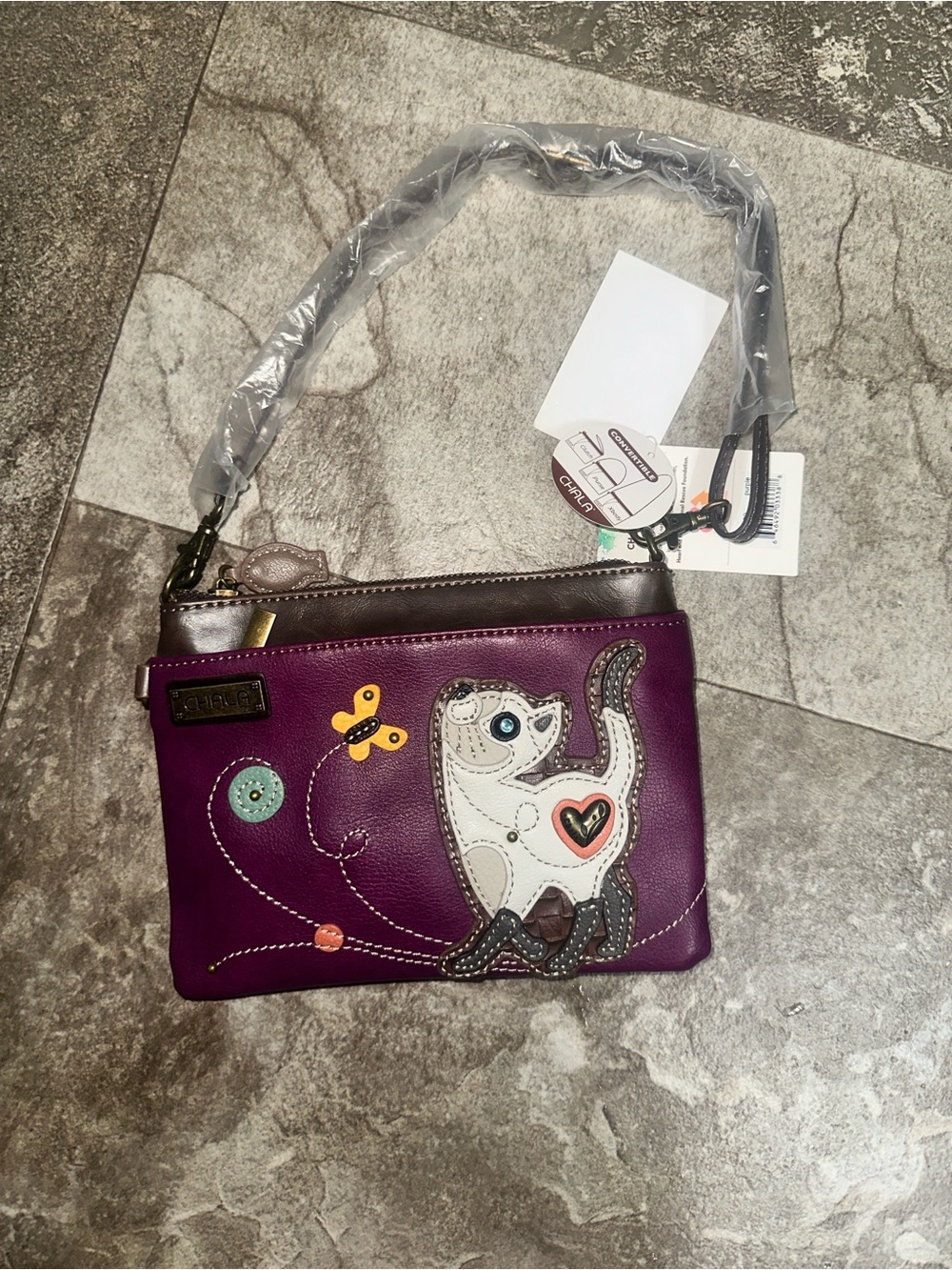 Chala purple Cat purse/bag with strap